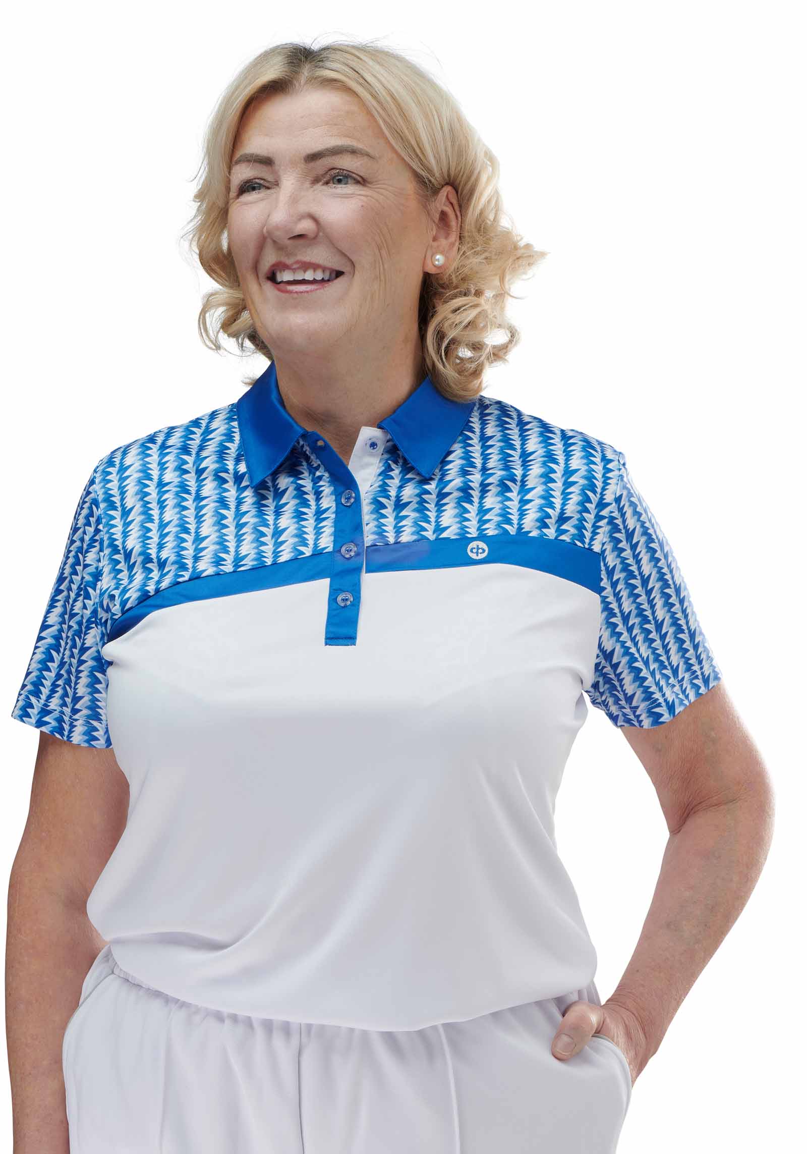 Drakes Pride Eden Wht./Blu. Ladies  Blouse B7267