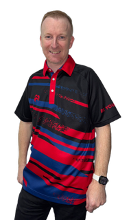 Henselite Limited Edition Polo Shirt Black/Red/Blue