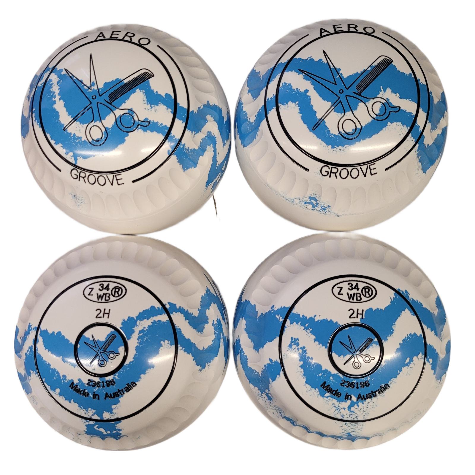 Aero Groove  Size 2H White/Blue Swirl Enhanced grip Ex.Demo.