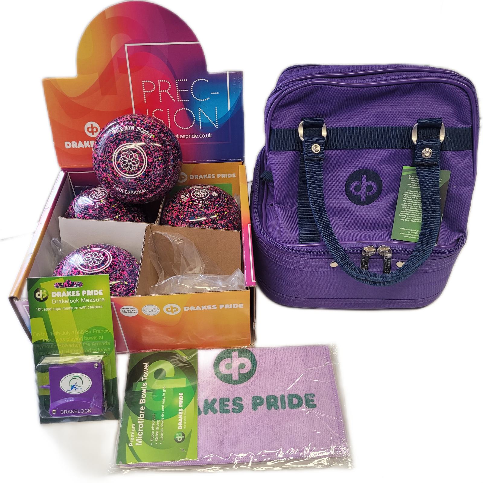 Starter Bundle 2 (Drakes Pride Bowls, Bag & Towel & Measure) SAVE 25.00